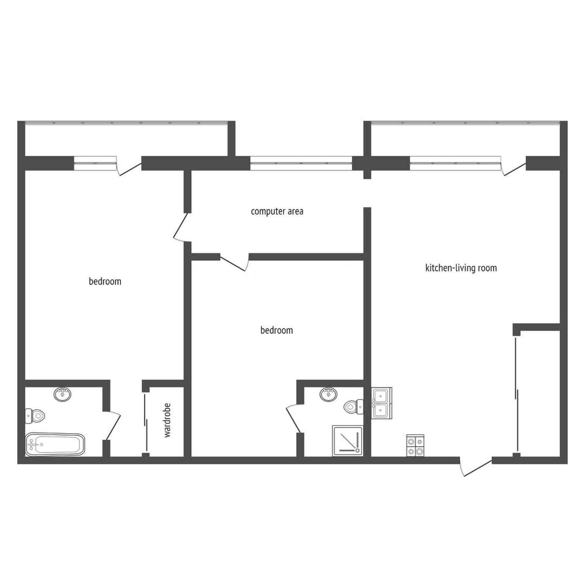 Renovated Nature View 3 Bed 2 Bath Condo in Pratumnak (3 studios combined) photo 2
