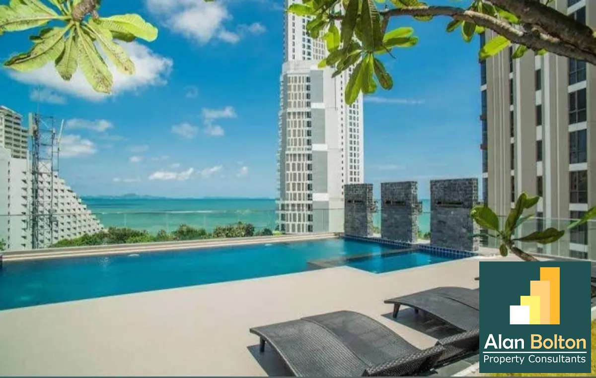 Corner unit with a sea view 1 bed 1 bath in Serenity Wongamat (FQ) for Sale/Rent